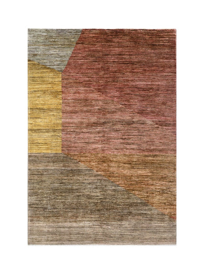 Handmade Modern Wool Rug, Geometric Design, 235x163cm