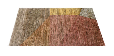 Handmade Modern Wool Rug, Geometric Design, 235x163cm