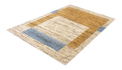 Handmade Modern Wool Rug, Geometric Design, 228x157cm