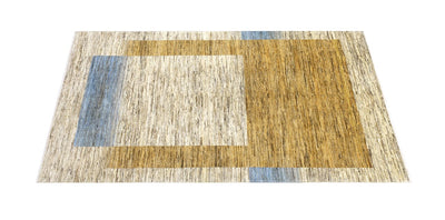 Handmade Modern Wool Rug, Geometric Design, 228x157cm