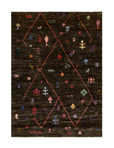Tappeto stile berbero tribale, fatto a mano 241x177cm