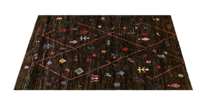 Handmade Tribal Berber Style Rug, 241x177cm