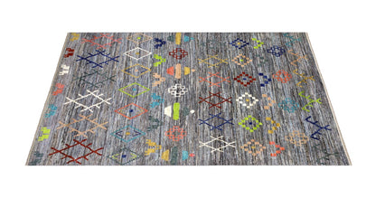 Tappeto tribale Grigio, fatto a mano 294x200cm