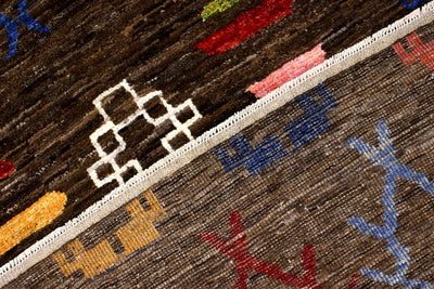 Handmade Tribal Rug Brown 296_230 cm