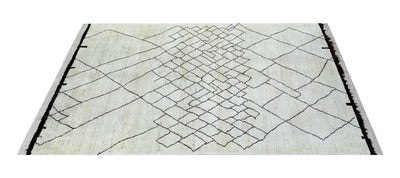 Tappeto design moderno bianco stile berbero, fatto a mano 249x173cm - CarpetLiving