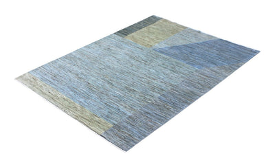 Handmade Modern Wool Rug, Geometric Design, 228x164cm