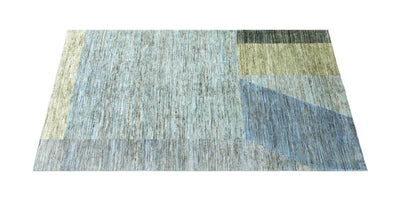 Handmade Modern Wool Rug, Geometric Design, 228x164cm
