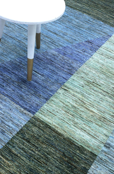 Handmade Modern Wool Rug, Geometric Design, 224x160cm