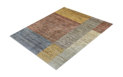 Handmade Modern Wool Rug, Geometric Design, 222x160cm