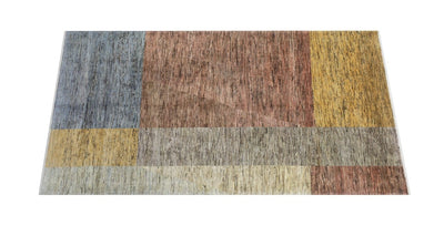 Handmade Modern Wool Rug, Geometric Design, 222x160cm