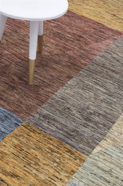 Handmade Modern Wool Rug, Geometric Design, 222x160cm