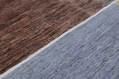 Handmade Modern Wool Rug, Geometric Design, 222x160cm
