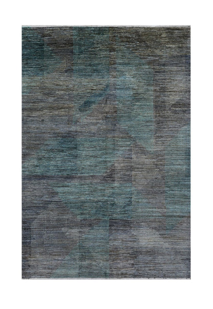 Tappeto Moderno in lana, fatto a mano, design geometrico 296x198cm