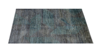 Handmade Modern Wool Rug, Geometric Design, 296x198cm