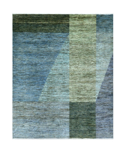 Handmade Modern Wool Rug, Geometric Design, 293x243cm