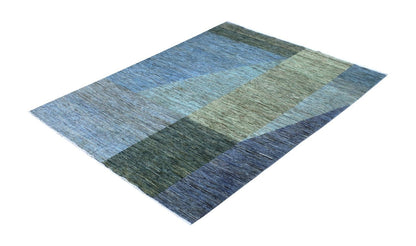 Handmade Modern Wool Rug, Geometric Design, 293x243cm