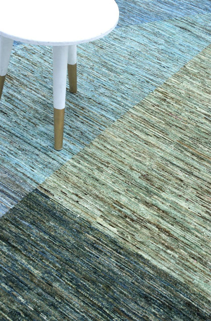 Handmade Modern Wool Rug, Geometric Design, 293x243cm