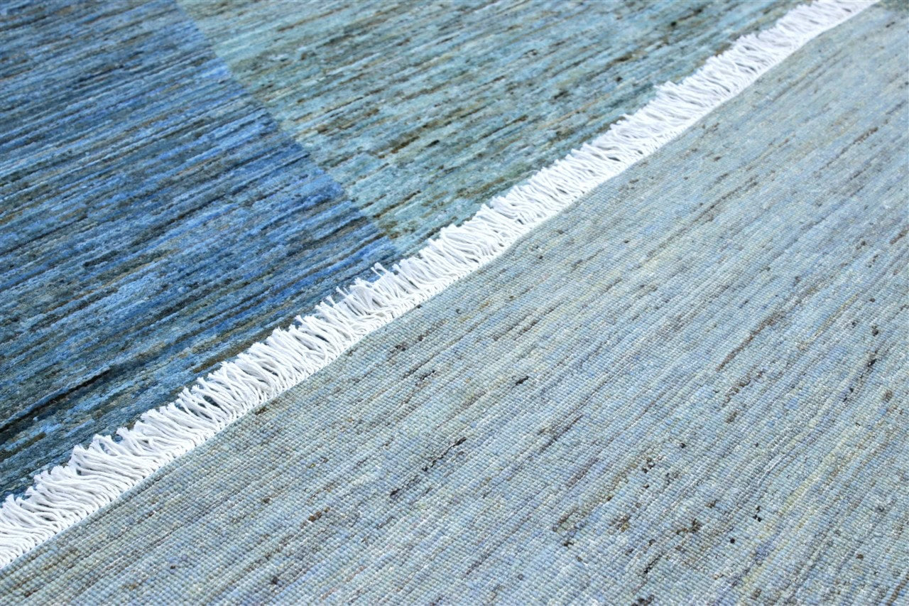 Handmade Modern Wool Rug, Geometric Design, 293x243cm