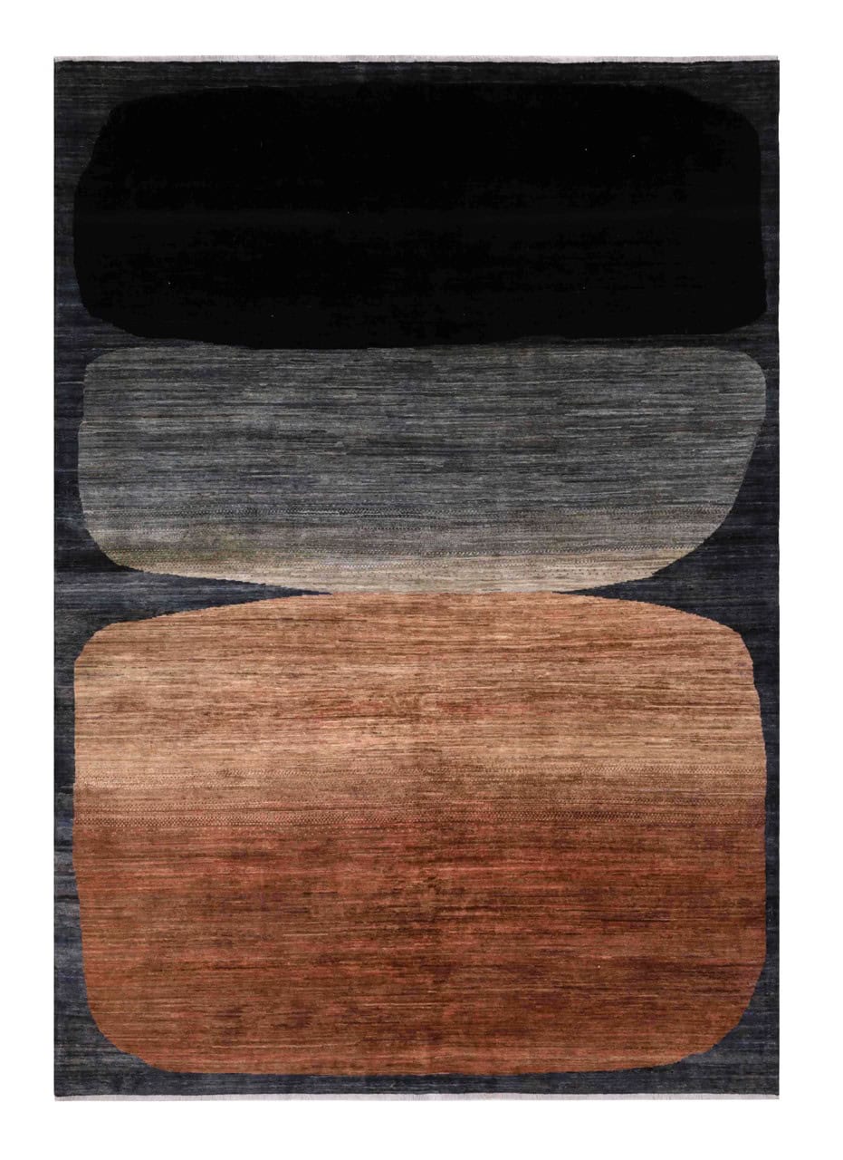 Modern design wool carpet, handmade, multi, 282x200cm