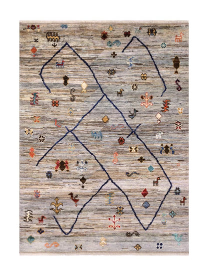 Tappeto stile berbero tribale, fatto a mano 197x149cm