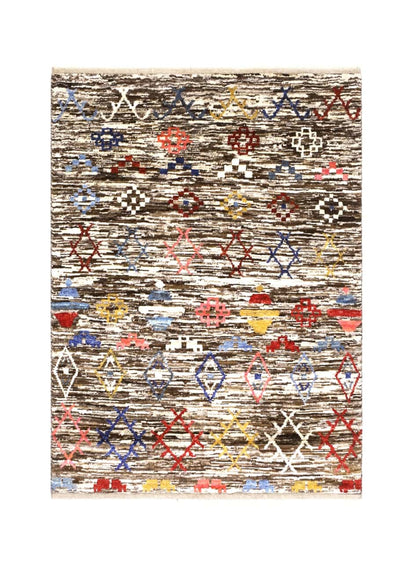 Tappeto stile berbero tribale, fatto a mano 201x158cm