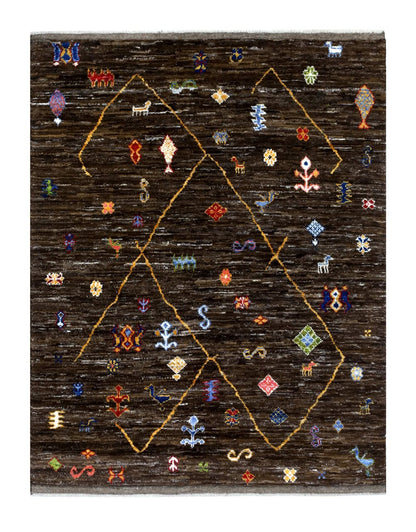 Tappeto stile berbero tribale, fatto a mano 227x156cm