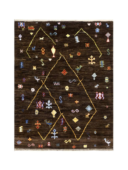 Tappeto stile berbero tribale, fatto a mano 194x153cm
