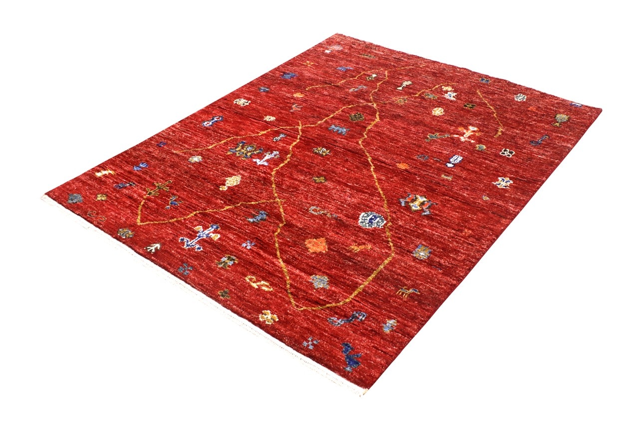 Tappeto tribale Rosso, fatto a mano 195x146cm