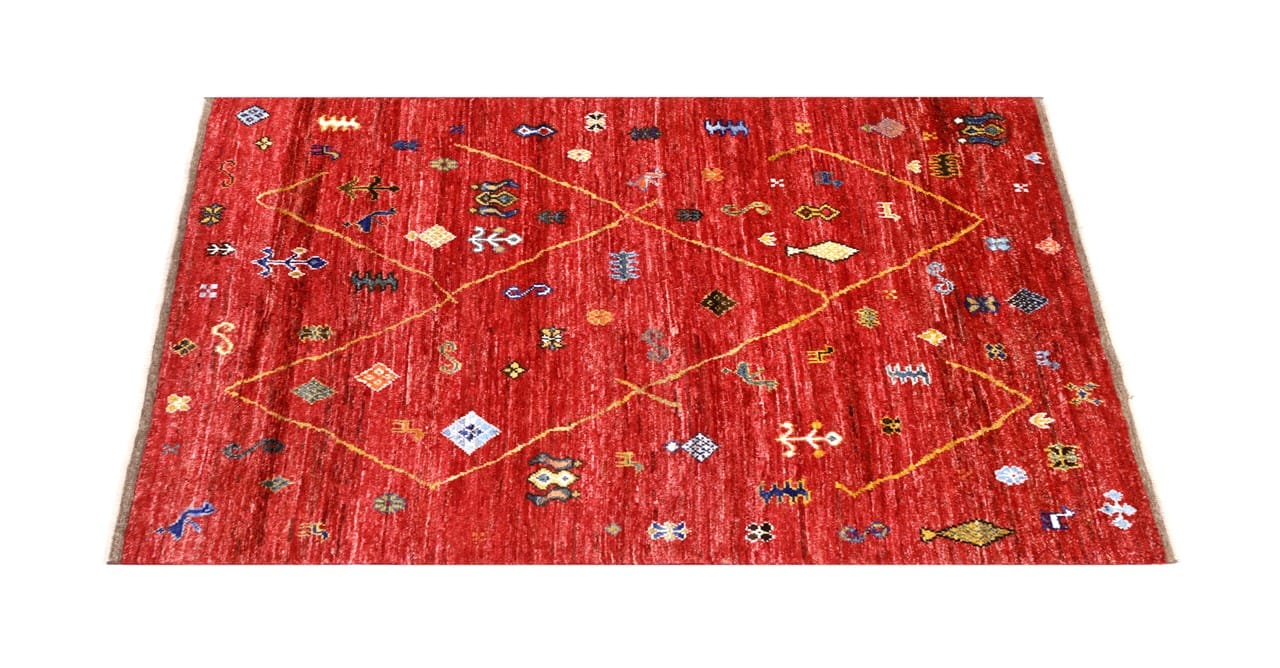 Tappeto stile berbero tribale, fatto a mano 198x158cm