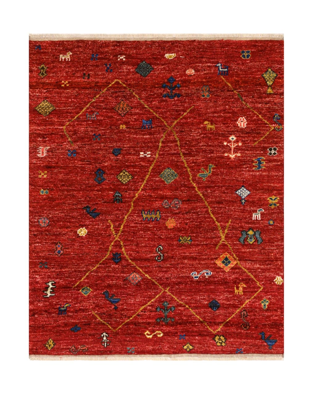Tappeto stile berbero tribale, fatto a mano 195x162cm
