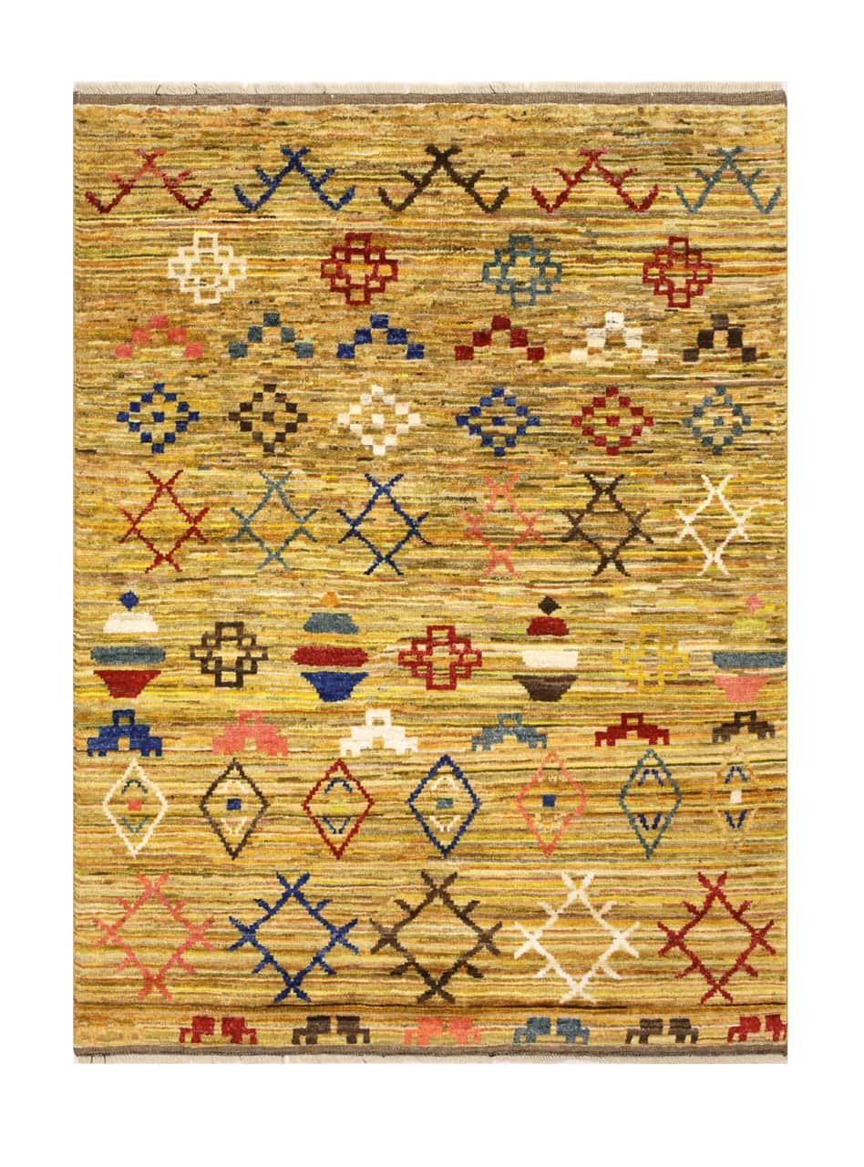 Tappeto stile berbero tribale, fatto a mano 198x146cm