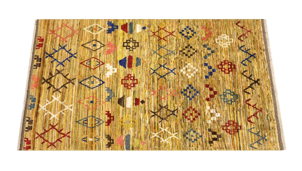 Tappeto stile berbero tribale, fatto a mano 198x146cm