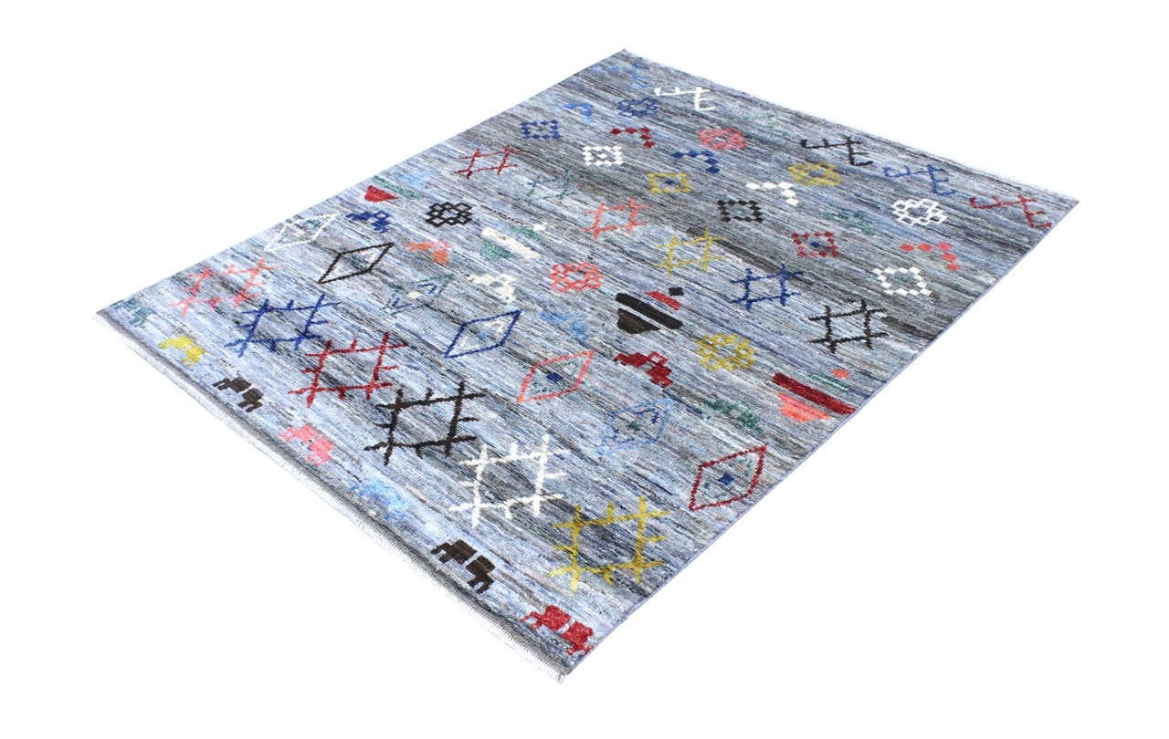 Tappeto stile berbero tribale, fatto a mano 197x154cm