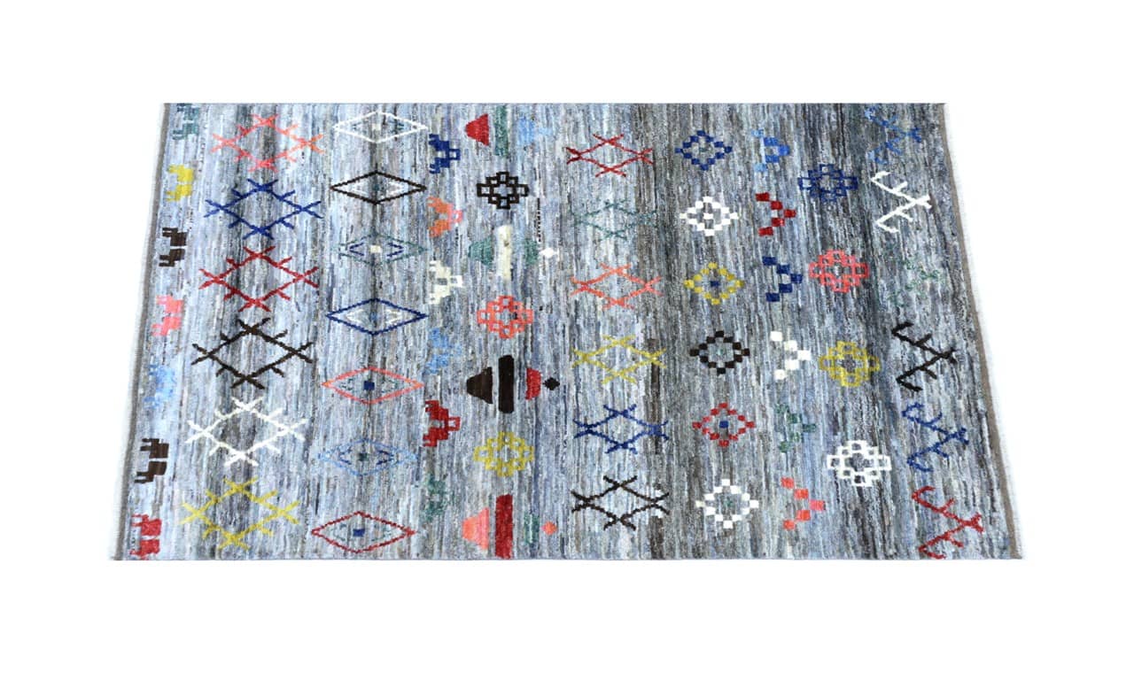 Tappeto stile berbero tribale, fatto a mano 197x154cm