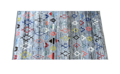 Tappeto stile berbero tribale, fatto a mano 197x154cm