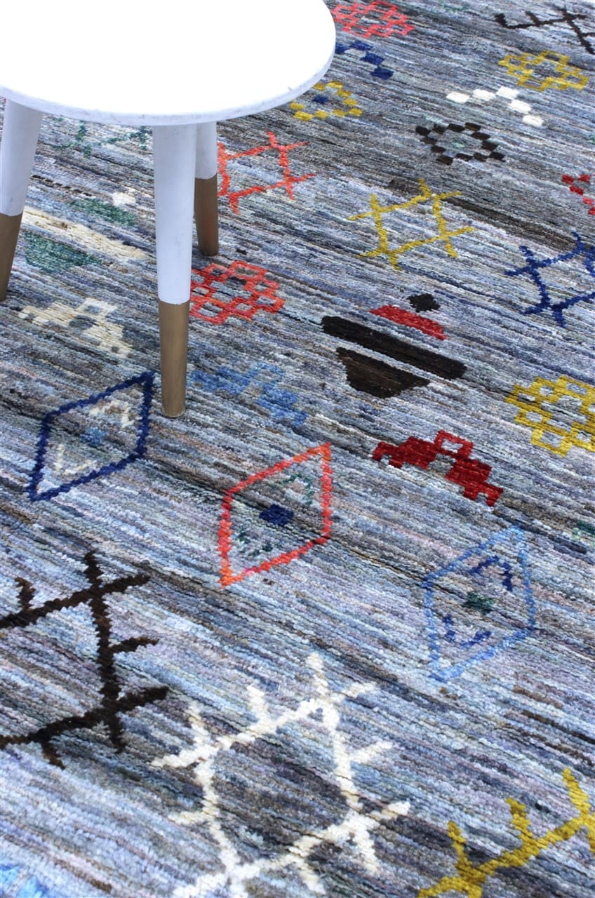 Tappeto stile berbero tribale, fatto a mano 197x154cm