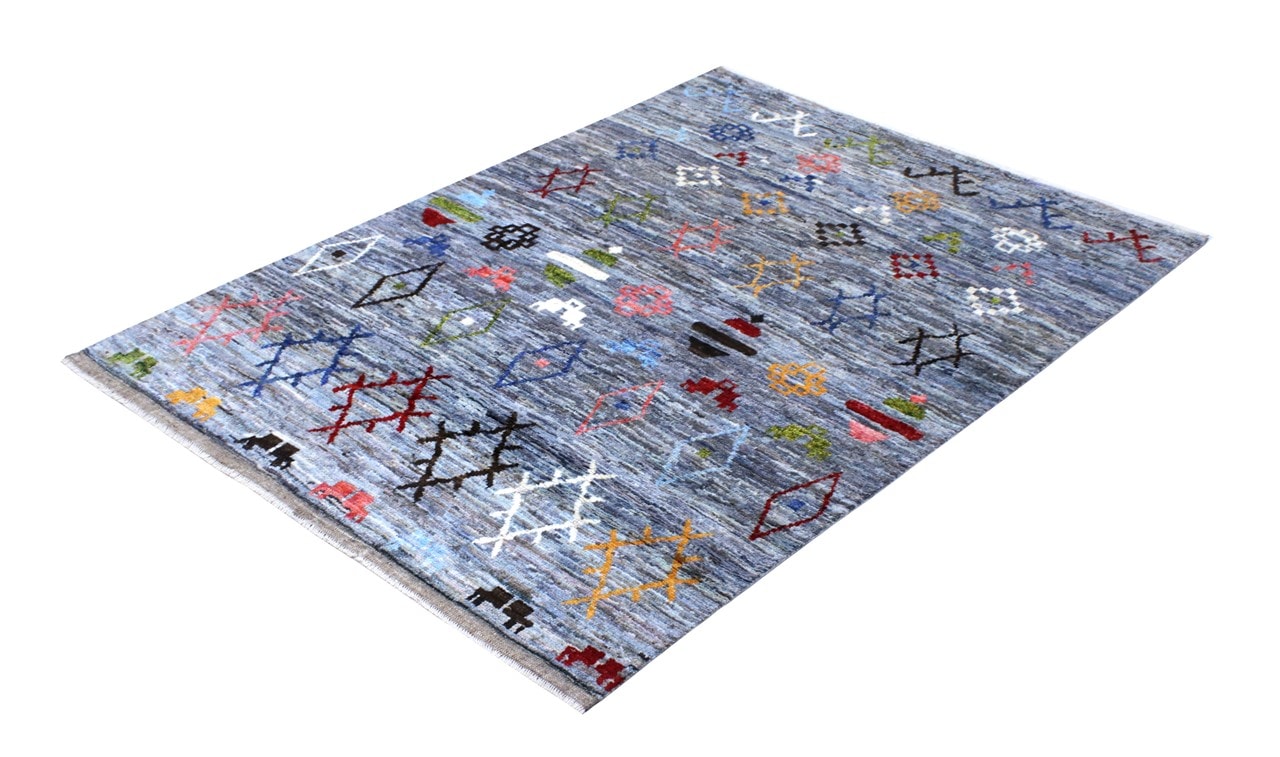Tappeto stile berbero tribale, fatto a mano 203x155cm