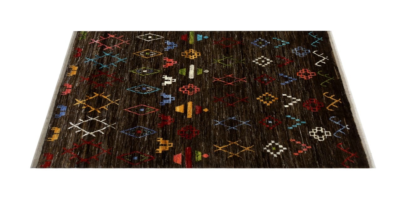 Tappeto stile berbero tribale, fatto a mano 202x148cm