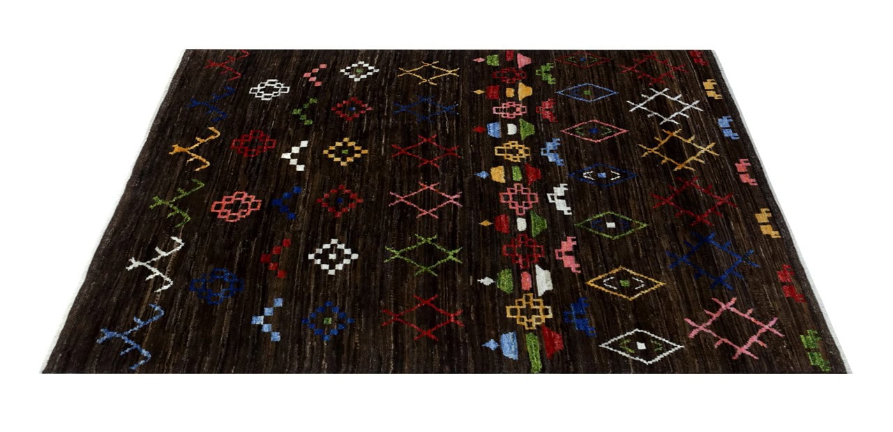 Tappeto stile berbero tribale, fatto a mano 206x160cm