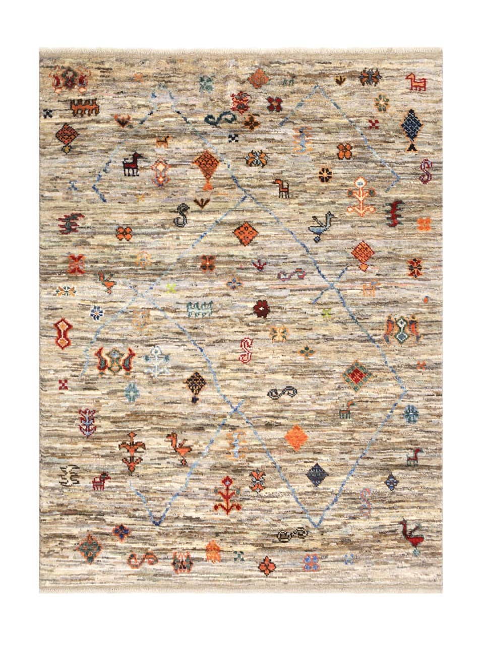 Tappeto stile berbero tribale, fatto a mano 200x156cm