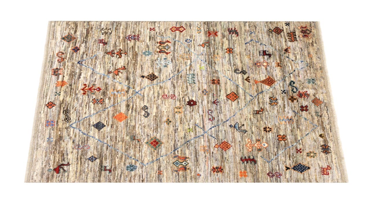 Tappeto stile berbero tribale, fatto a mano 200x156cm