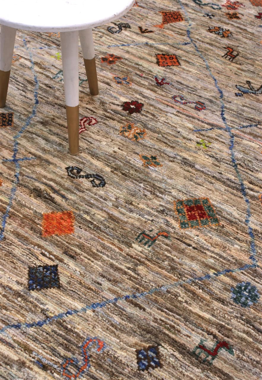 Tappeto stile berbero tribale, fatto a mano 200x156cm