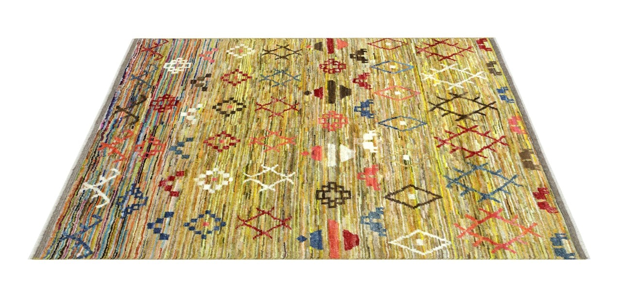 Tappeto stile berbero tribale, fatto a mano 199x153cm