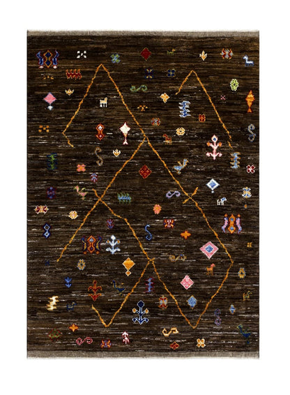 Tappeto stile berbero tribale, fatto a mano 206x153cm