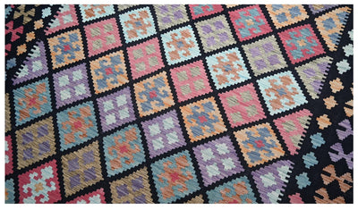 Tappeto Kilim Kaudani Afghan fatto a mano multicolore 303x206cm
