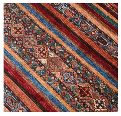 Tappeto passatoia Afghan multicolore in lana, fatto a mano 288x82cm - CarpetLiving