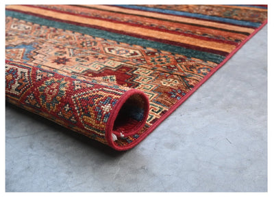 Tappeto passatoia Afghan multicolore in lana, fatto a mano 288x82cm - CarpetLiving