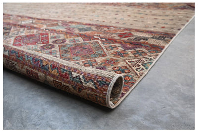 Tappeto Afghan grigio in lana, fatto a mano 247x173cm - CarpetLiving