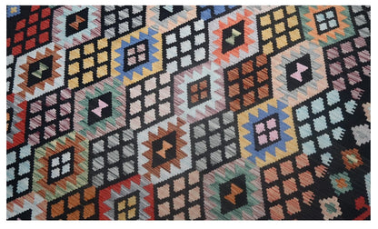 Tappeto Kilim Kaudani Afghan fatto a mano multicolore 299x202cm