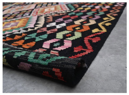 Tappeto Kilim Kaudani Afghan fatto a mano multicolore 309x209cm